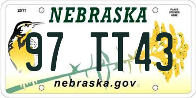 NE license plate 97TT43