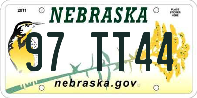 NE license plate 97TT44