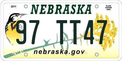 NE license plate 97TT47