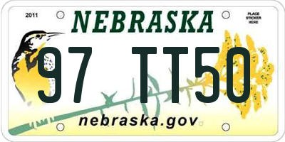 NE license plate 97TT50