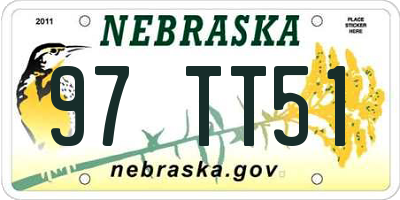 NE license plate 97TT51