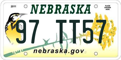 NE license plate 97TT57