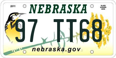 NE license plate 97TT68