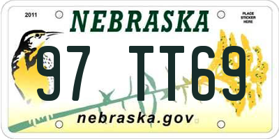 NE license plate 97TT69