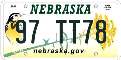 NE license plate 97TT78