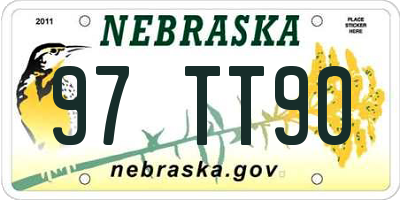 NE license plate 97TT90