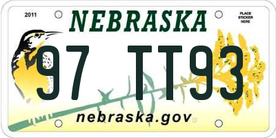 NE license plate 97TT93