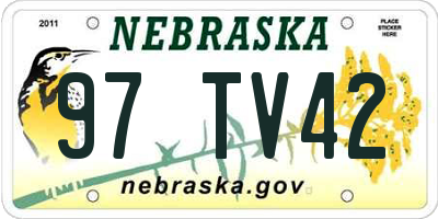 NE license plate 97TV42