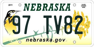 NE license plate 97TV82