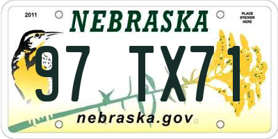 NE license plate 97TX71