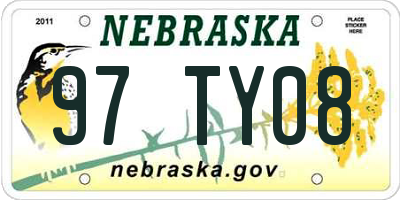 NE license plate 97TY08
