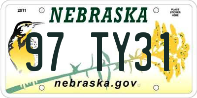 NE license plate 97TY31