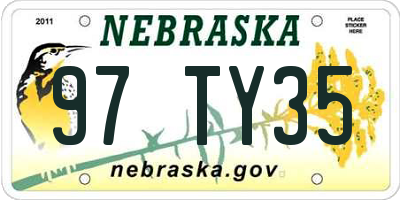 NE license plate 97TY35