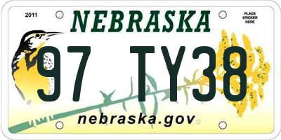 NE license plate 97TY38