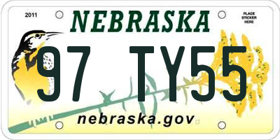 NE license plate 97TY55