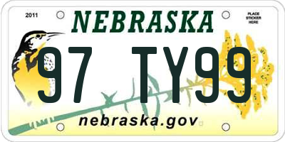 NE license plate 97TY99