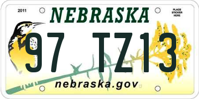 NE license plate 97TZ13
