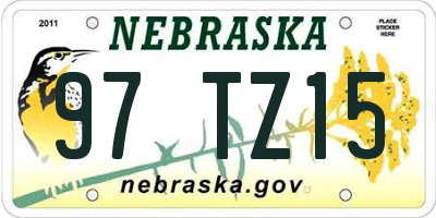 NE license plate 97TZ15