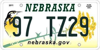 NE license plate 97TZ29