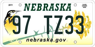 NE license plate 97TZ33