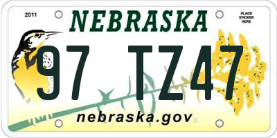 NE license plate 97TZ47