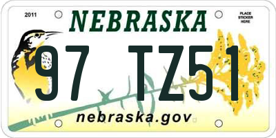 NE license plate 97TZ51