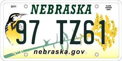 NE license plate 97TZ61