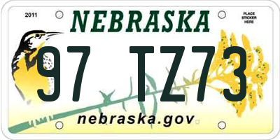 NE license plate 97TZ73