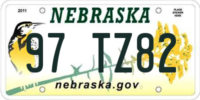 NE license plate 97TZ82