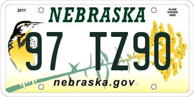 NE license plate 97TZ90