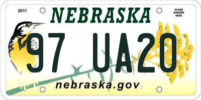 NE license plate 97UA20