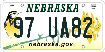 NE license plate 97UA82