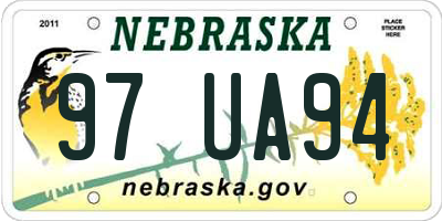 NE license plate 97UA94