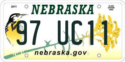 NE license plate 97UC11