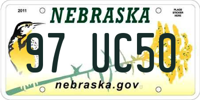 NE license plate 97UC50