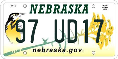 NE license plate 97UD17