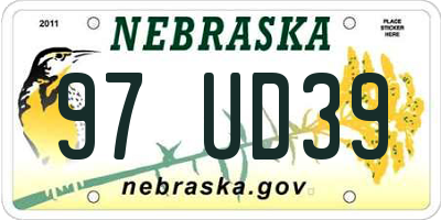 NE license plate 97UD39
