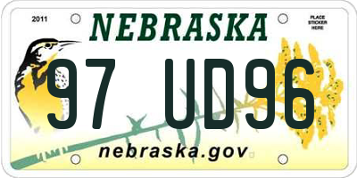 NE license plate 97UD96