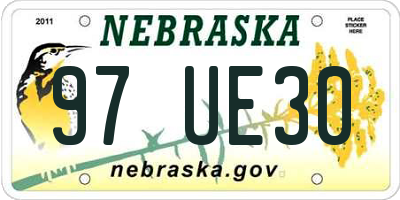 NE license plate 97UE30