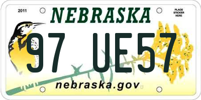 NE license plate 97UE57