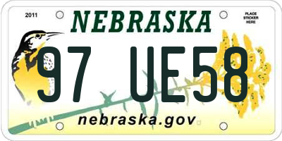 NE license plate 97UE58
