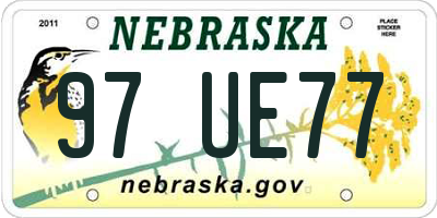 NE license plate 97UE77