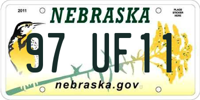 NE license plate 97UF11