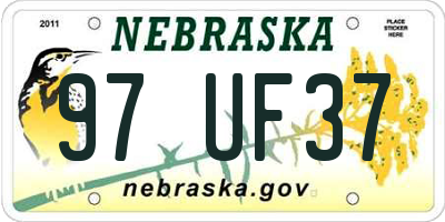 NE license plate 97UF37