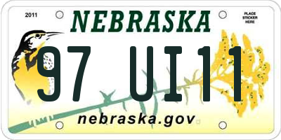 NE license plate 97UI11