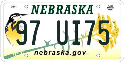 NE license plate 97UI75