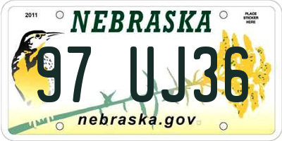 NE license plate 97UJ36