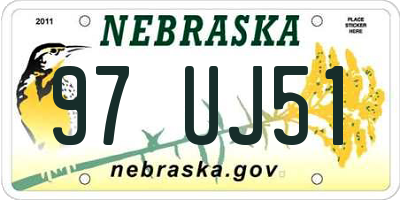 NE license plate 97UJ51
