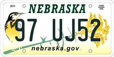 NE license plate 97UJ52