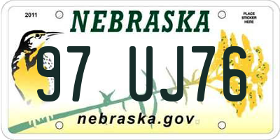 NE license plate 97UJ76
